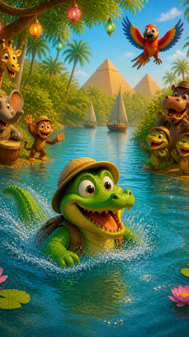 Scene 17 - Un crocodile, s’en allant à la guerre