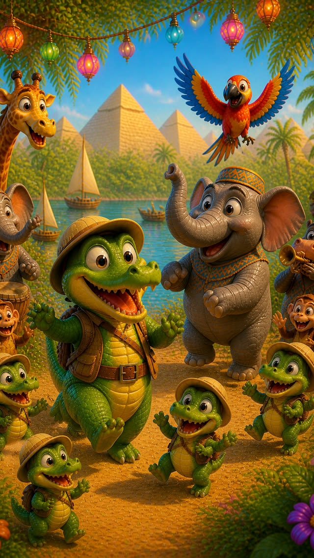Scene 19 - Un crocodile, s’en allant à la guerre