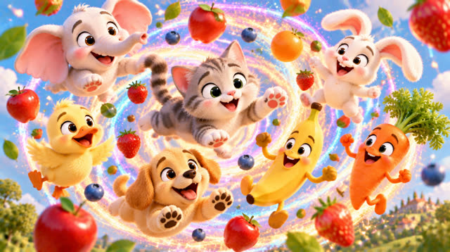 Scene 47 - The Animals, Fruits & Vegetables Song sor kids/children
