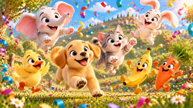 Scene 51 - The Animals, Fruits & Vegetables Song sor kids/children