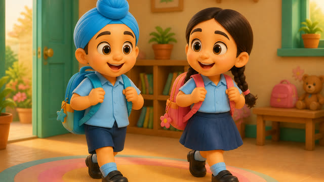 Scene 6 - 🎒 School Chaliye Ji 🚌 | ਸਕੂਲ ਚੱਲੀਏ ਜੀ | Punjabi Kids Rhyme | School Song for Kids