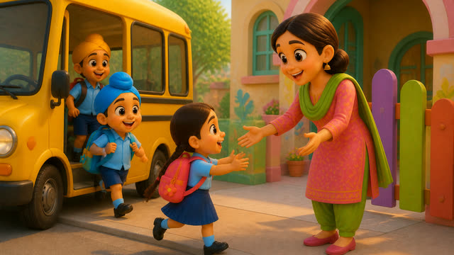 Scene 16 - 🎒 School Chaliye Ji 🚌 | ਸਕੂਲ ਚੱਲੀਏ ਜੀ | Punjabi Kids Rhyme | School Song for Kids