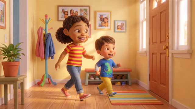 Scene 26 - Good Morning! Time for School!