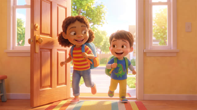 Scene 29 - Good Morning! Time for School!