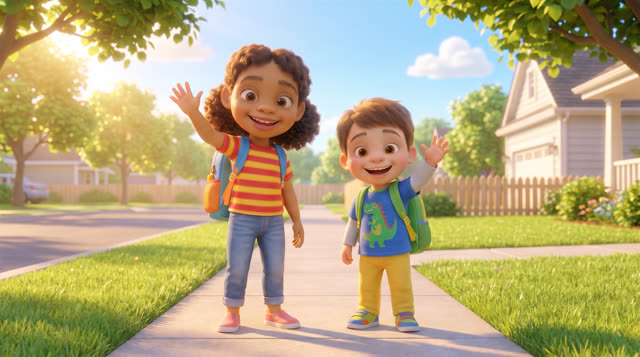 Scene 30 - Good Morning! Time for School!