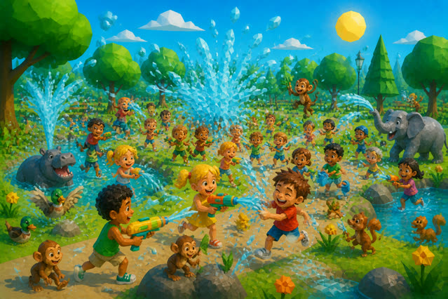 Scene 18 - La Grande Bataille d'Eau