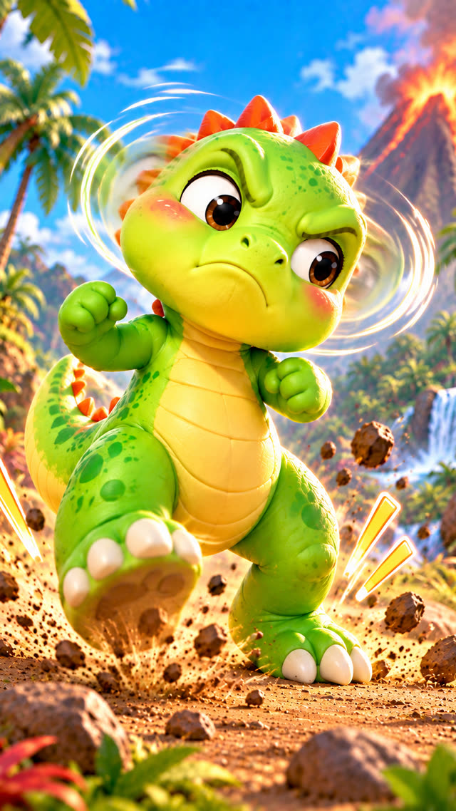 Scene 1 - 🦖 THE BABY DINOSAUR SAYS NO!