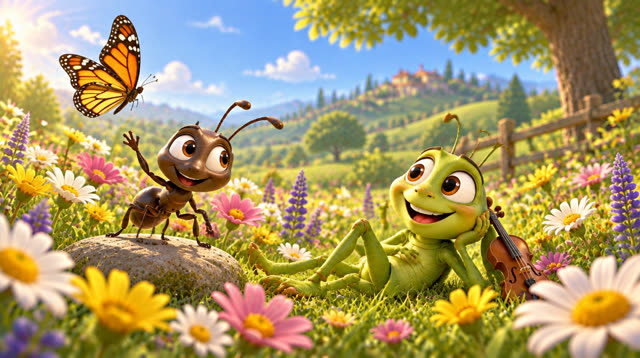 Scene 7 - The grasshopper and the ant