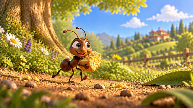 Scene 18 - The grasshopper and the ant