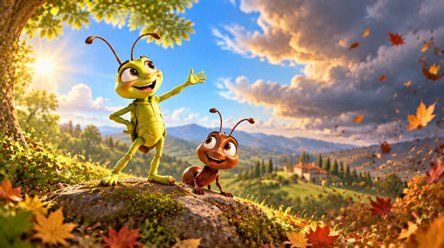 Scene 21 - The grasshopper and the ant