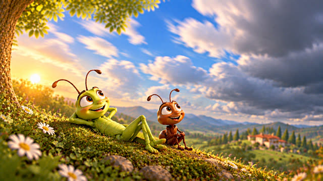 Scene 22 - The grasshopper and the ant