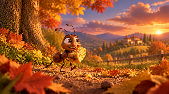 Scene 23 - The grasshopper and the ant