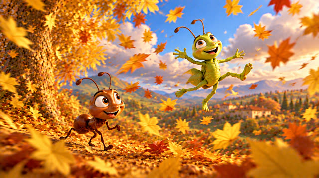 Scene 24 - The grasshopper and the ant