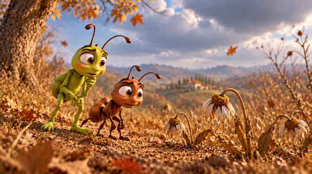 Scene 25 - The grasshopper and the ant