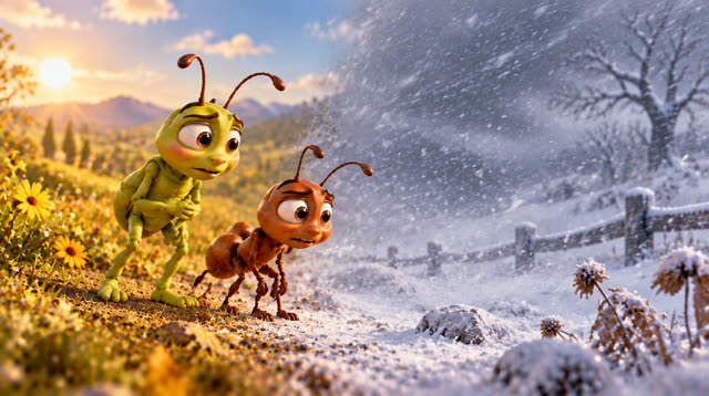 Scene 30 - The grasshopper and the ant
