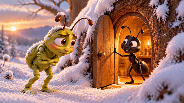 Scene 36 - The grasshopper and the ant