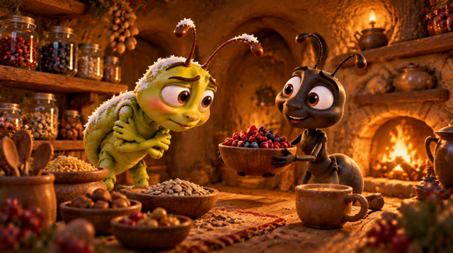 Scene 37 - The grasshopper and the ant