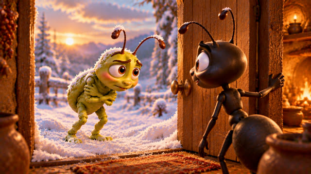 Scene 38 - The grasshopper and the ant