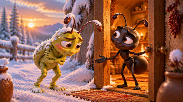 Scene 43 - The grasshopper and the ant