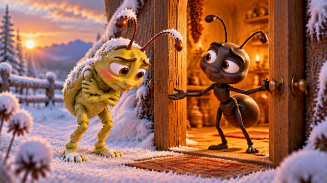 Scene 44 - The grasshopper and the ant