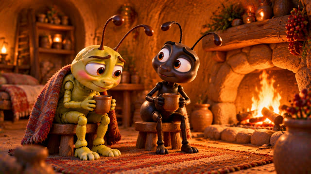Scene 46 - The grasshopper and the ant