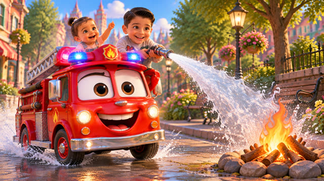Scene 6 - Fire truck children's song