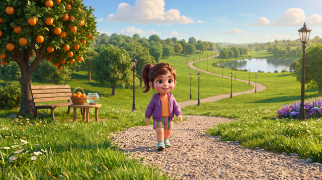 Scene 1 - Learn Colors with Alexia - Orange, Green, Purple