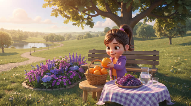 Scene 3 - Learn Colors with Alexia - Orange, Green, Purple
