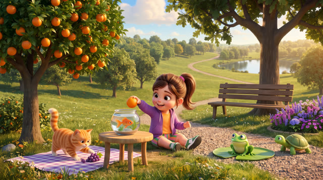 Scene 17 - Learn Colors with Alexia - Orange, Green, Purple