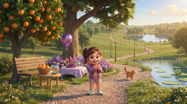 Scene 18 - Learn Colors with Alexia - Orange, Green, Purple