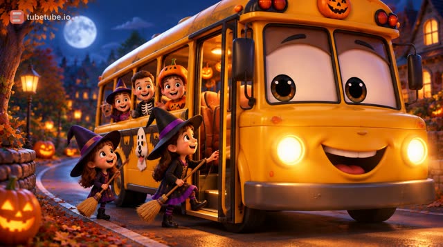 Scene 4 - Le Bus Hanté Roule Roule 🎃 Comptine Halloween pour Enfants | Chanson des Petits Monstres