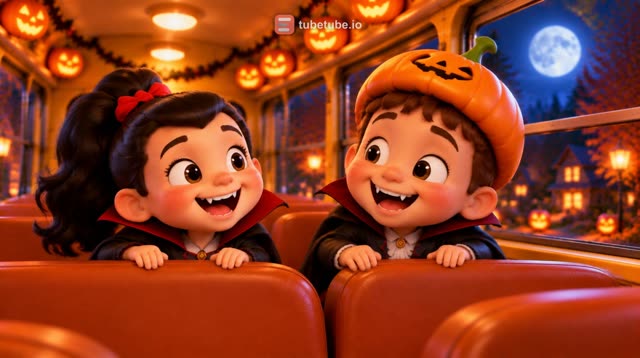 Scene 14 - Le Bus Hanté Roule Roule 🎃 Comptine Halloween pour Enfants | Chanson des Petits Monstres