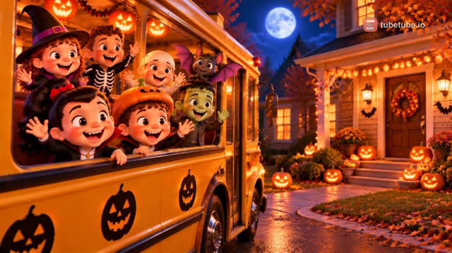 Scene 25 - Le Bus Hanté Roule Roule 🎃 Comptine Halloween pour Enfants | Chanson des Petits Monstres
