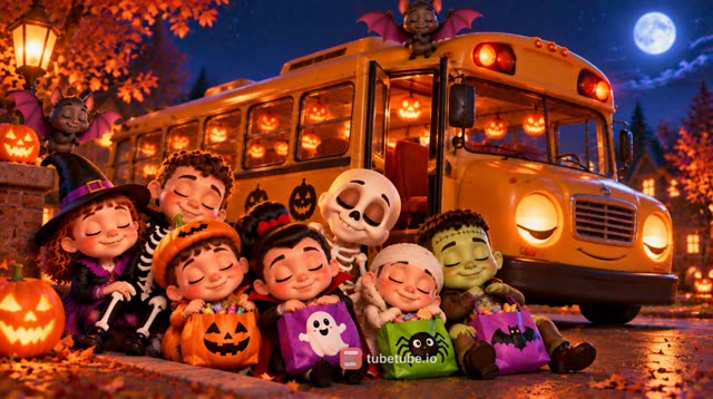 Scene 28 - Le Bus Hanté Roule Roule 🎃 Comptine Halloween pour Enfants | Chanson des Petits Monstres