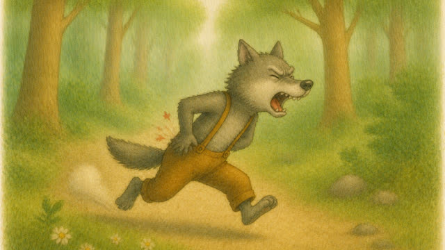 Scene 15 - Los tres cerditos y el lobo feroz