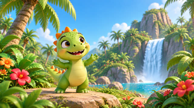 Scene 1 - Baby Dino Brush Your Teeth!