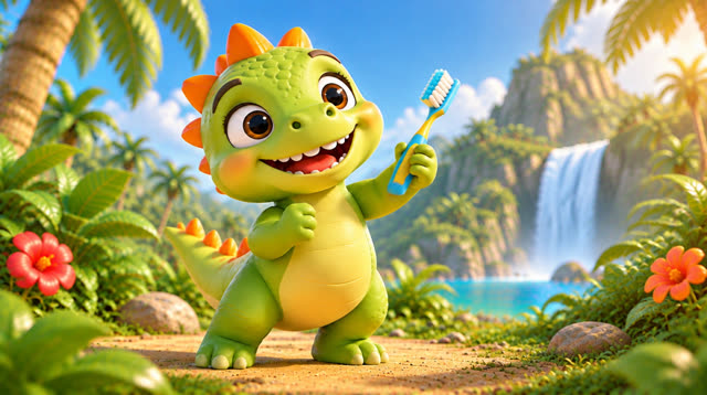 Scene 10 - Baby Dino Brush Your Teeth!