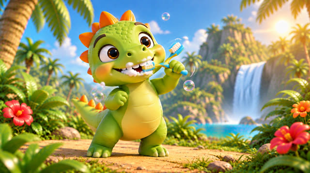 Scene 14 - Baby Dino Brush Your Teeth!