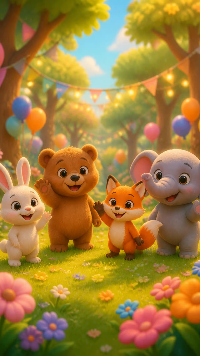 Scene 1 - Magical Forest Animal Party