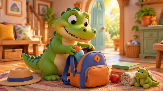Scene 1 - Un crocodile s’en allant à la guerre