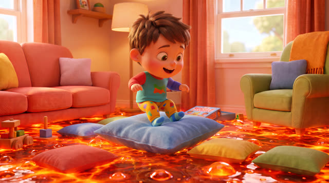 Scene 4 - Don’t Step on the Lava! 🔥 | Fun Floor Is Lava Song for Kids | Wiggle Giggle Go!