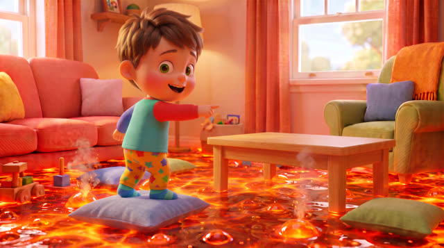 Scene 8 - Don’t Step on the Lava! 🔥 | Fun Floor Is Lava Song for Kids | Wiggle Giggle Go!