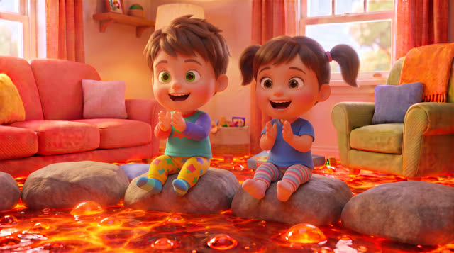 Scene 12 - Don’t Step on the Lava! 🔥 | Fun Floor Is Lava Song for Kids | Wiggle Giggle Go!