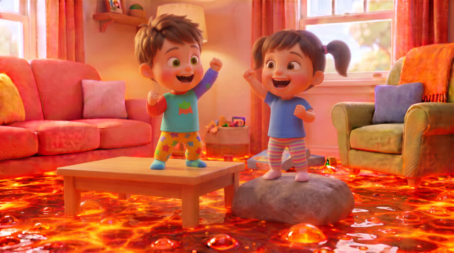 Scene 13 - Don’t Step on the Lava! 🔥 | Fun Floor Is Lava Song for Kids | Wiggle Giggle Go!