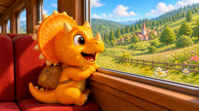 Scene 7 - Five Little Dinos Ride the Train