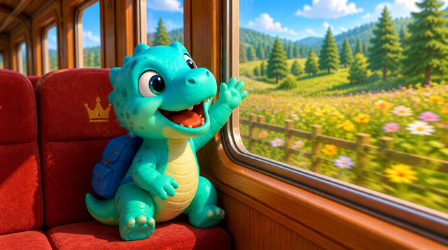 Scene 8 - Five Little Dinos Ride the Train