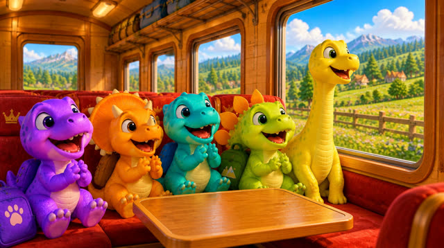 Scene 15 - Five Little Dinos Ride the Train
