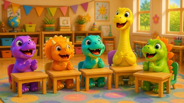 Five Little Dinos Learn the ABCs – A to M