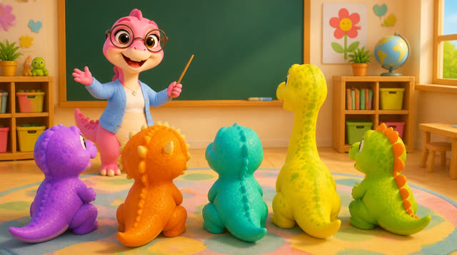 Scene 4 - Five Little Dinos Learn the ABCs – A to M