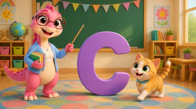 Scene 7 - Five Little Dinos Learn the ABCs – A to M